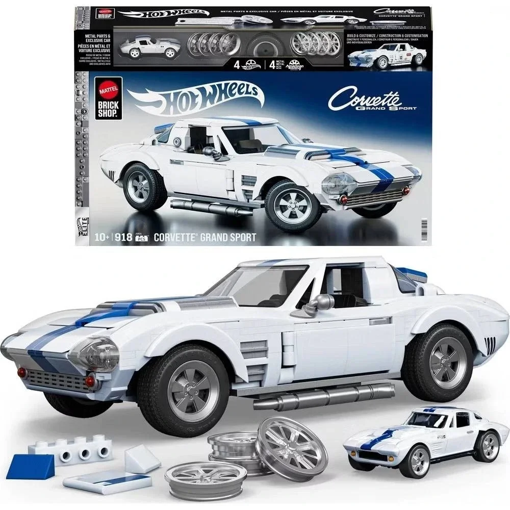 Mattel Brick Shop Hot Wheels Corvette Grand Sport Building Kit Collectors JGR31